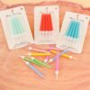 Macaron-colored threaded birthday candles