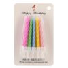 Macaron-colored threaded birthday candles