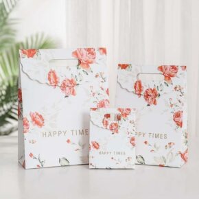 Romantic Flower Gift Paper Bag With Velcro Romantic Flower Gift Paper Bag With Velcro