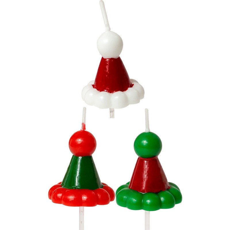 Santa hat candles