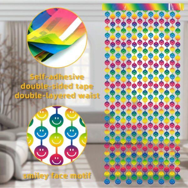 Smiley face gradient rain curtain