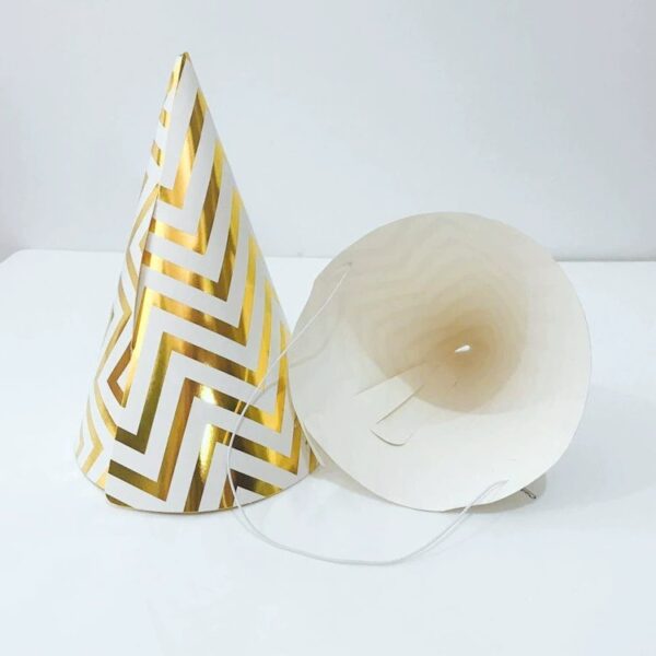 Wave pattern gold-stamped birthday hat