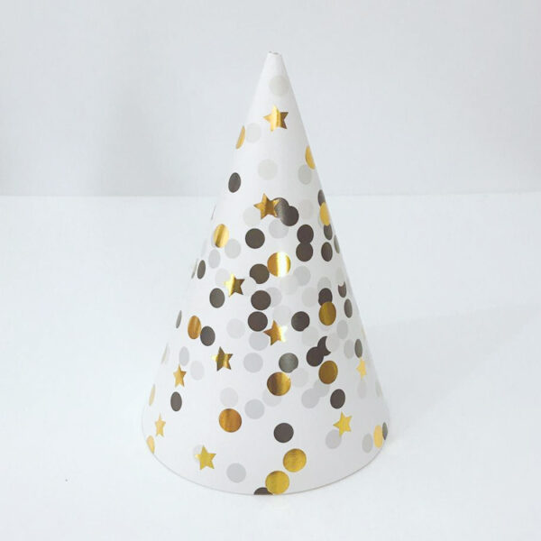 Wave pattern gold-stamped birthday hat