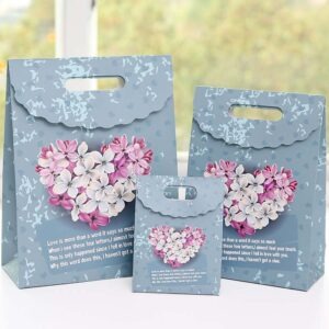 Velcro Bags – Elegant Blue Floral Velcro Bags for Sophisticated Gift Packaging
