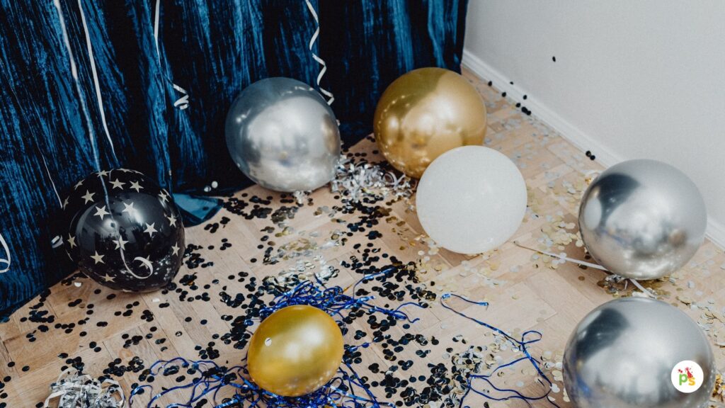 Glitter and chrome balloons