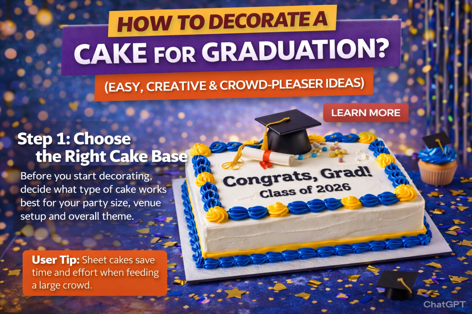How to Decorate a Cake for Graduation (Easy, Creative & Crowd-Pleaser Ideas)
