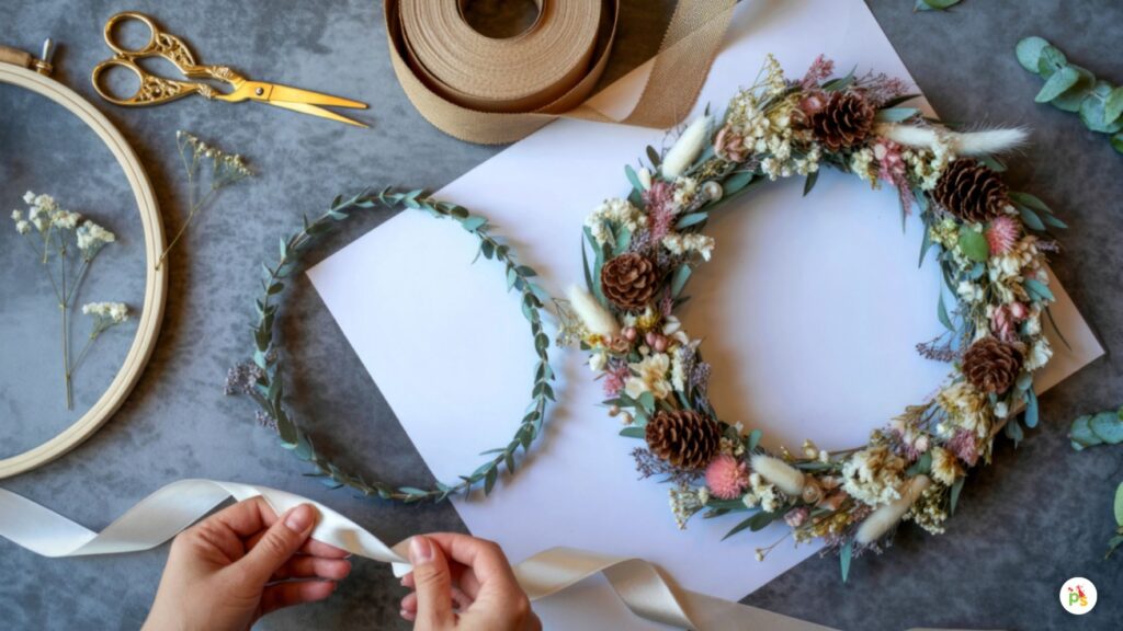 Burlap & Ribbon Cascade Wreath