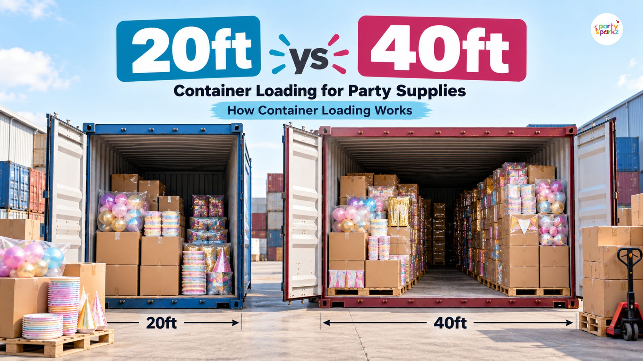 20ft vs 40ft Container Party Supplies